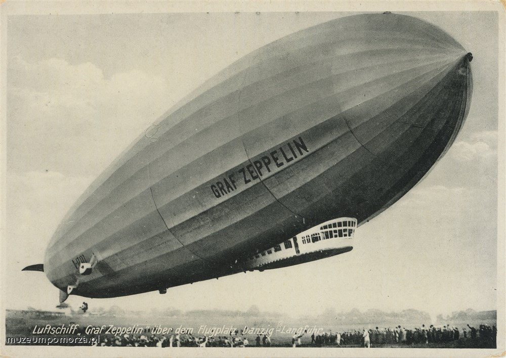 Gdańsk - Wrzeszcz, przelot Zeppelina