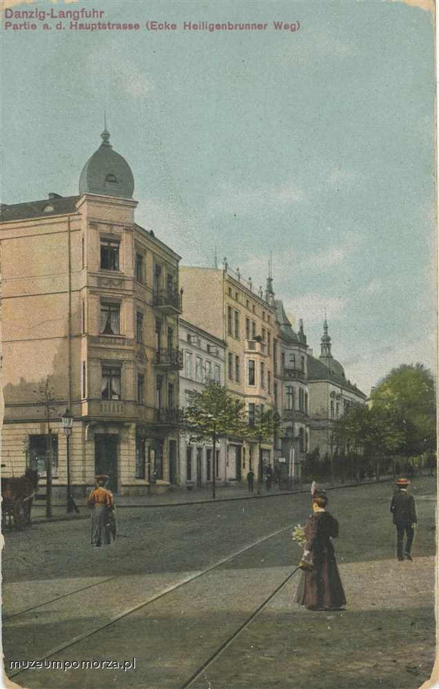 Gdańsk, ujęcie zachodniej pierzei ulicy Grunwaldzkiej.