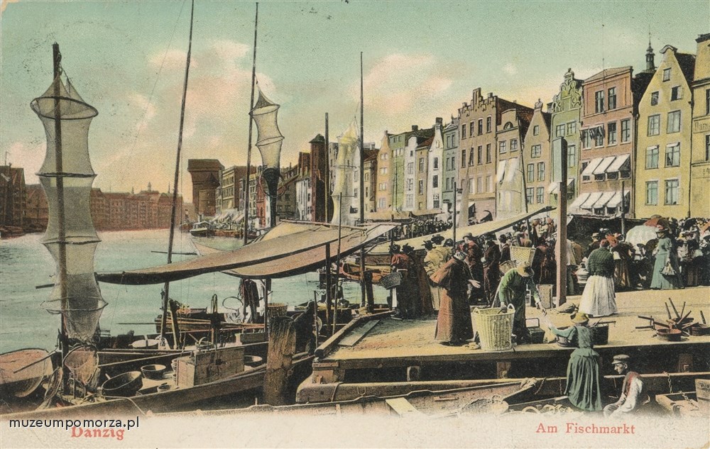 Gdańsk, Rybackie Pobrzeże, Fischmarkt.