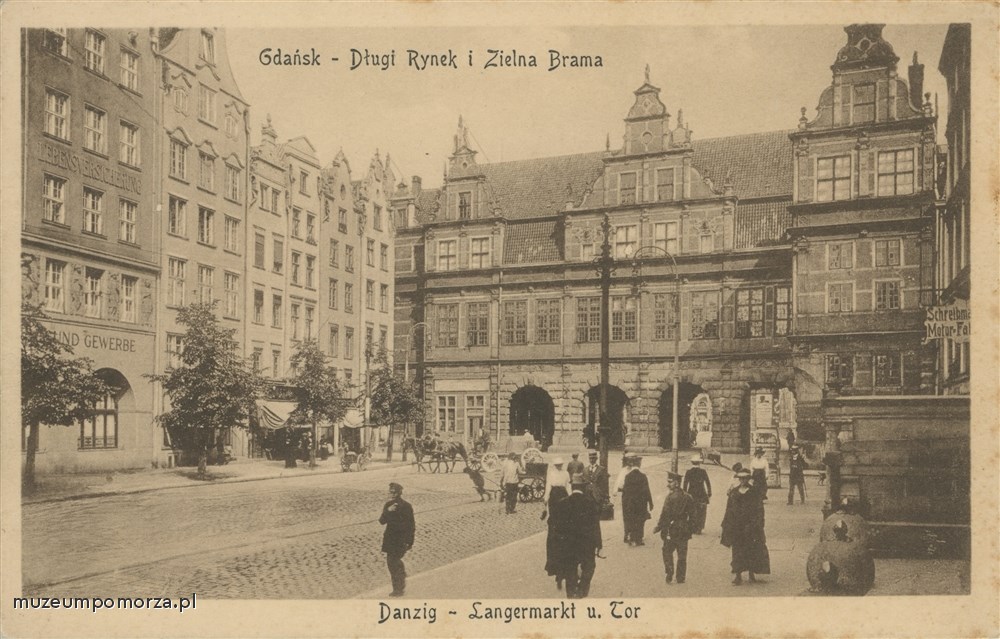 Gdańsk Długi Targ i Zielona Brama, Danzig Langermarkt und Grünes Tor. 