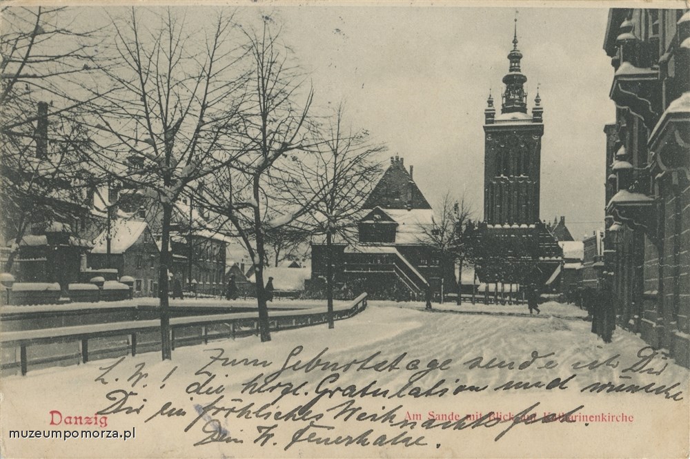 Gdańsk ul. Na Piaskach i Kościół św. Katarzyny, Danzig Am Sande und St. Katharinenkirche 