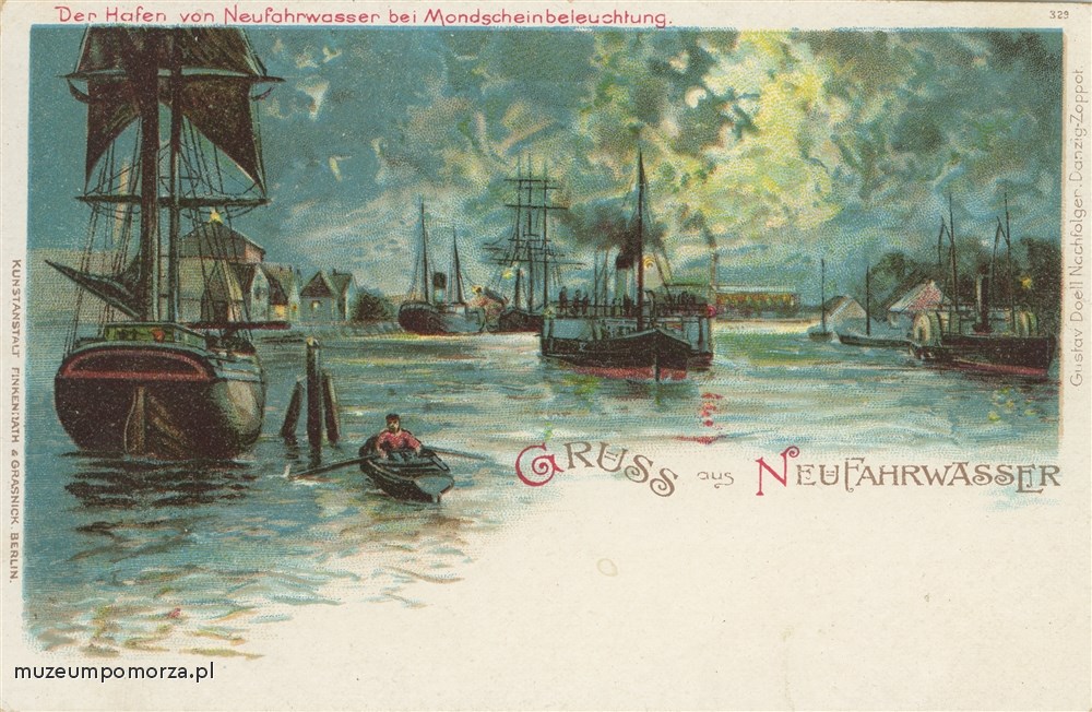 Gdańsk, port w księżycowej poświacie