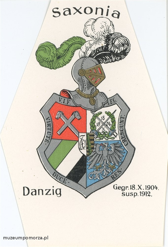 Gdańsk, Kartka związku studentów Saxonia