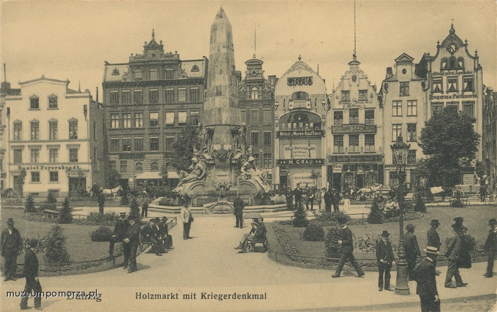 Gdańsk Targ Drzewny wraz z Pomnikiem Żołnierzy, Danzig Holzmarkt mit Kriegerdenkmal