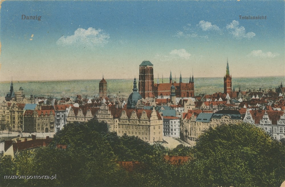 Gdańsk Panorama miasta, Danzig Totalansicht