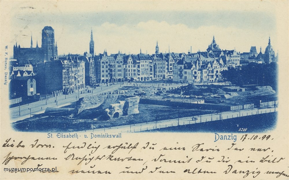 Gdańsk Wały Jagiellońskie, Danzig St. Elisabeth u. Dominikswall