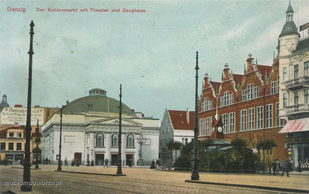 Gdańsk, Targ Węglowy z Teatrem i Wielką Zbrojownią, Danzig Kohlenmarkt mit Theater u. Zeughaus