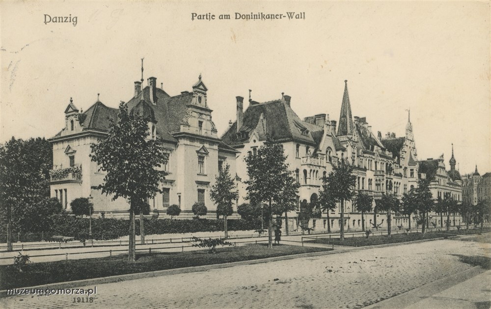 Gdańsk, fragment ul. Wały Jagiellońskie, Danzig Partie am Dominikaner - Wall