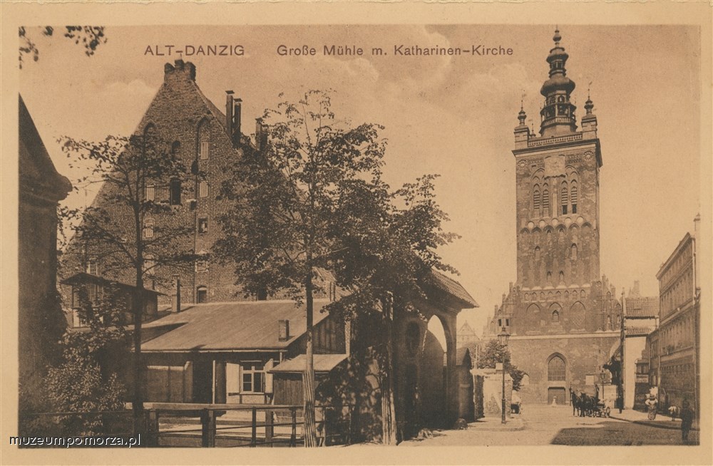 Gdańsk, Stare Miasto Wielki Młyn i kościół św. Katarzyny, Danzig Grosse Mühle u. Katharinen - Kirche 