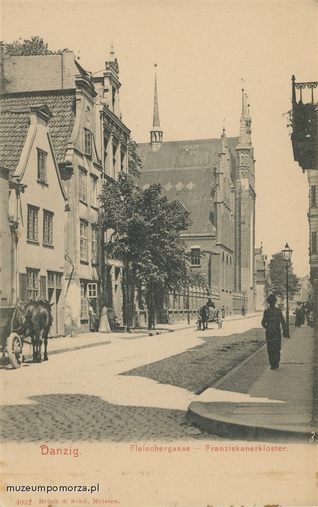 Gdańsk, ul. Rzeźnicka - klasztor franciszkanów, Danzig Fleischergasse - Franziskanerkloster