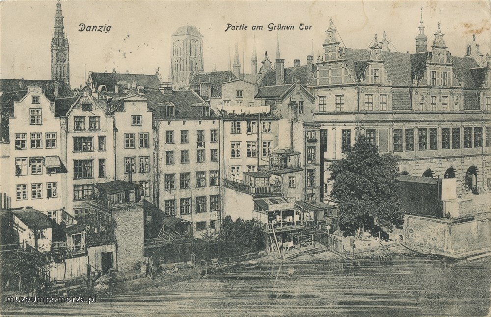 Gdańsk, fragment Zielonej Bramy, Danzig Partie am Grünen Tor