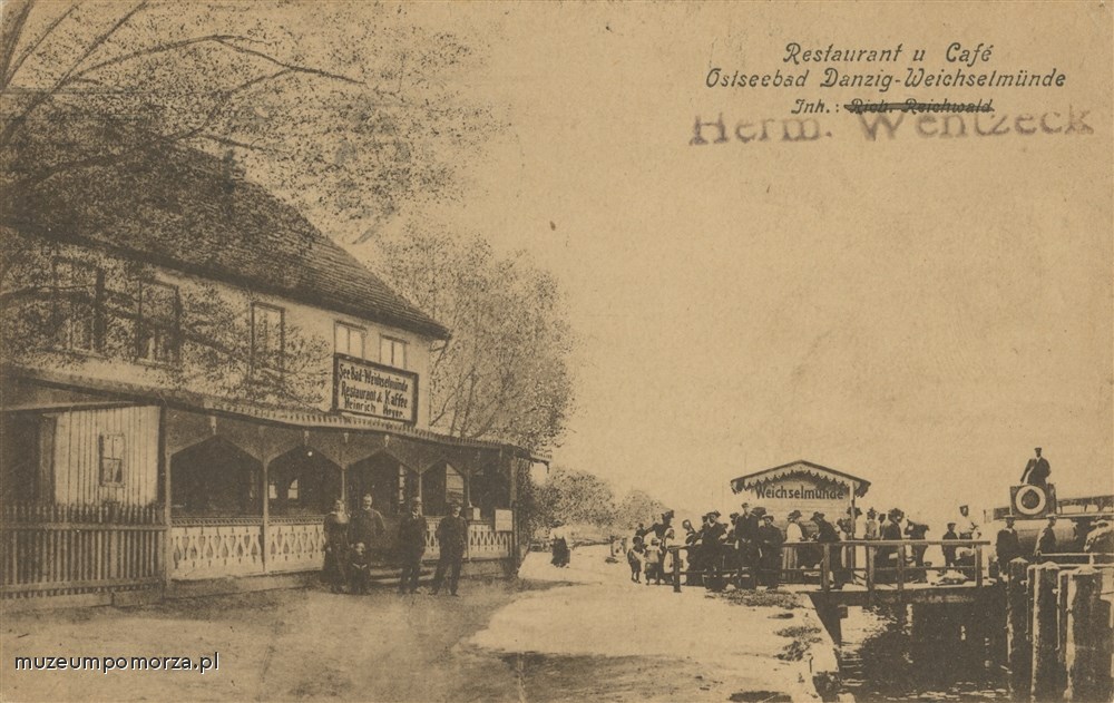 Gdańsk, Wisłujście Restauracja i Kawiarnia Hermana Wentzecka, Danzig Weichselmünde Inh. Herman Wentzeck