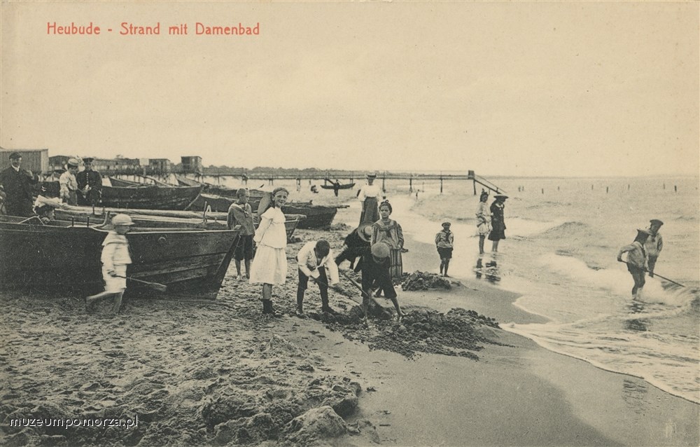 Gdańsk - Stogi (Heubude), plaża z łazienkami dla kobiet (Strand mit Damenbad)