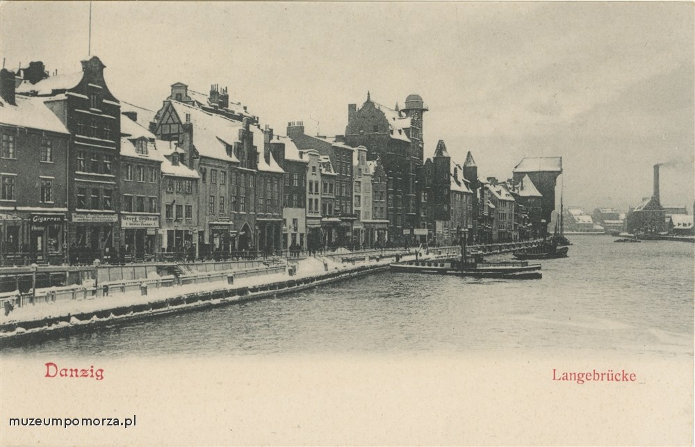 Gdańsk, Długie Pobrzeże zimą.