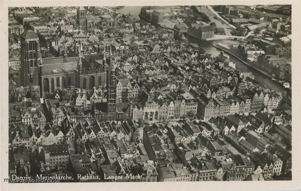 Gdańsk, Panorama Głównego Miasta z Kościołem Mariackim