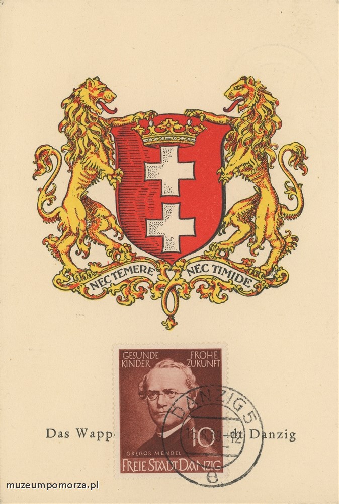 Karta pocztowa z herbem Gdańska