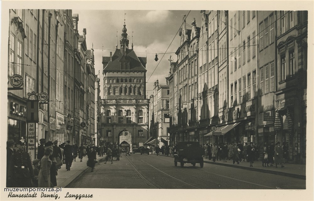 Gdańsk, Ulica Długa widok na Złotą Bramę