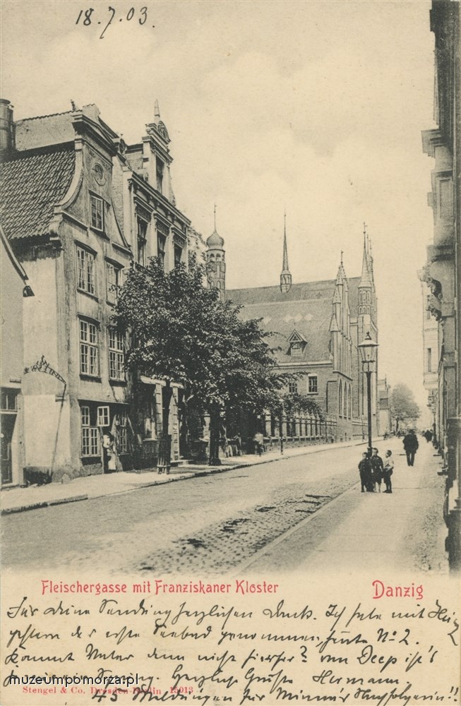 Gdańsk, ul. Rzeźnicka - klasztor franciszkanów, Danzig Fleischergasse - Franziskanerkloster
