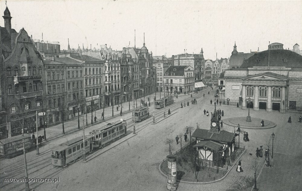 Gdańsk, Targ Węglowy z Teatrem Miejskim, Danzig Kohlenmarkt mit Staatstheater