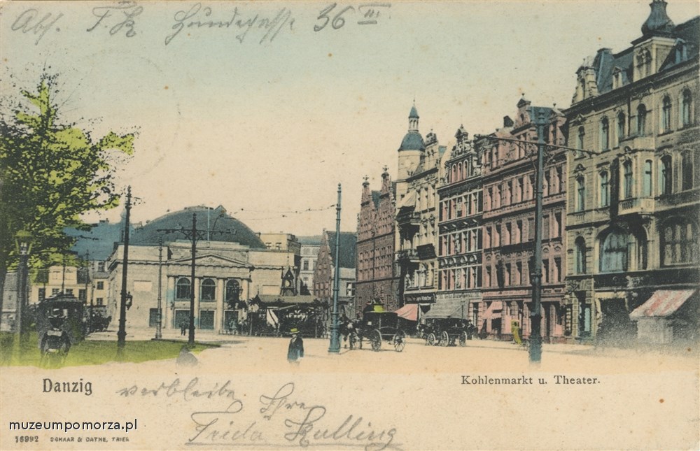   Gdańsk, Targ Węglowy z Teatrem i Wielką Zbrojownią, Danzig Kohlenmarkt mit Theater u. Zeughaus<br/>
