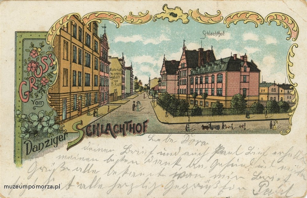 Gdańsk, Pozdrowienia z gdańskiej rzeźni (rzeźniczego dworu) - Gruss vom Danziger Schlachthof