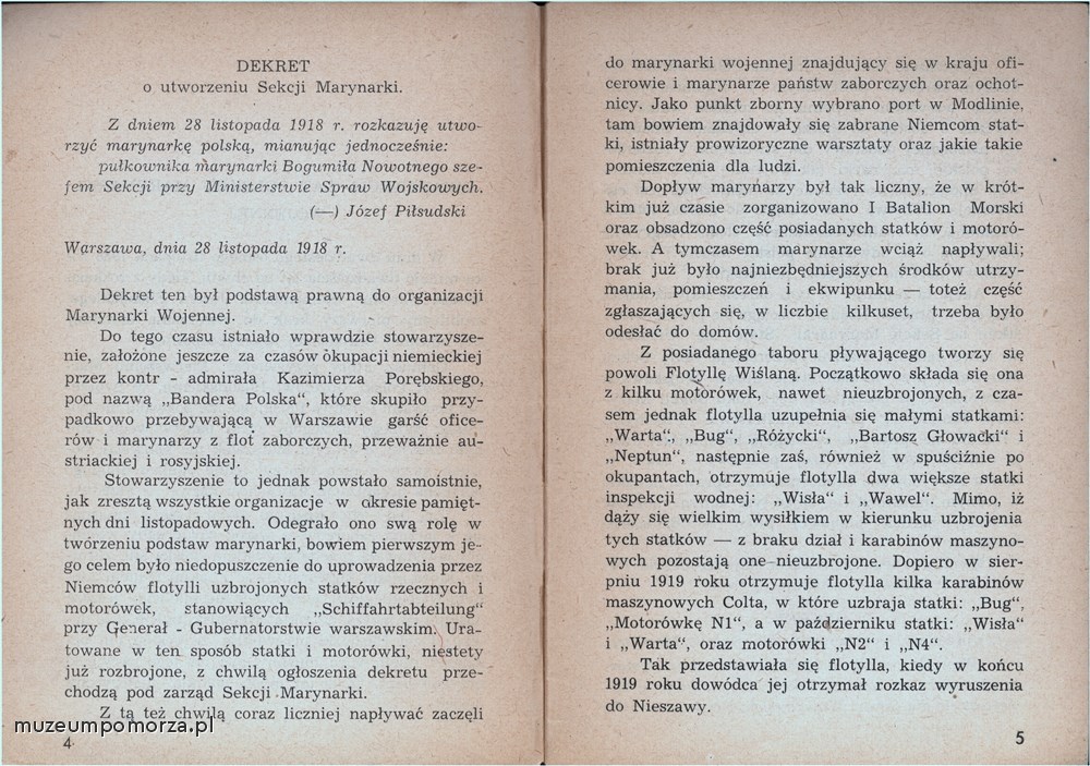 Publikacja, XX lat Polskiej Marynarki Wojennej