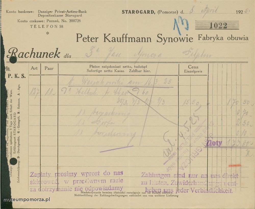 Starogard Rachunek Kauffmann