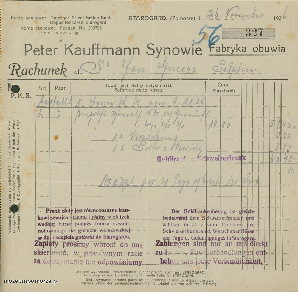 Starogard Rachunek Kauffmann