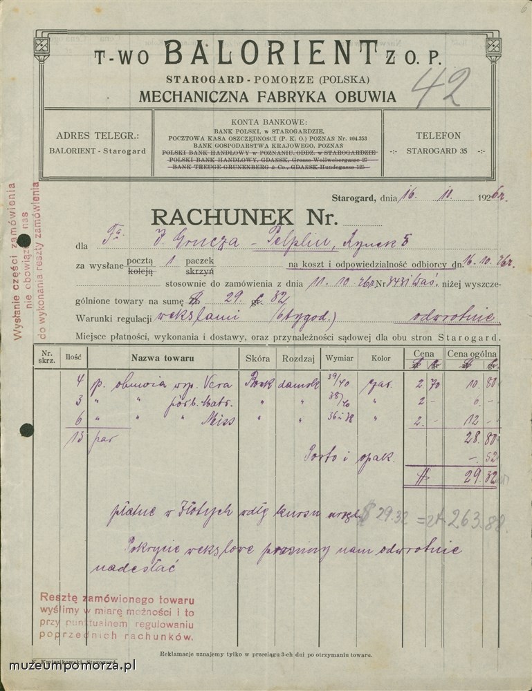 Starogard Rachunek Balorient