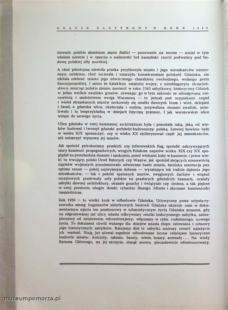 Gdańsk zabytkowy w roku 1950 